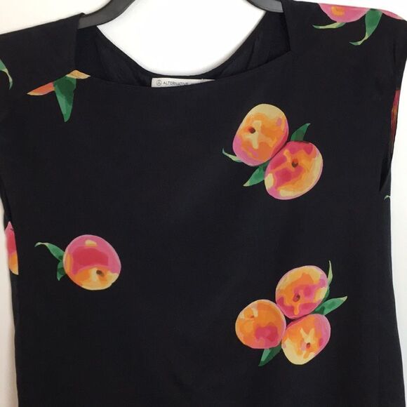 Alternative Apparel Peaches Silk Blend Black Top - Picture 4 of 11